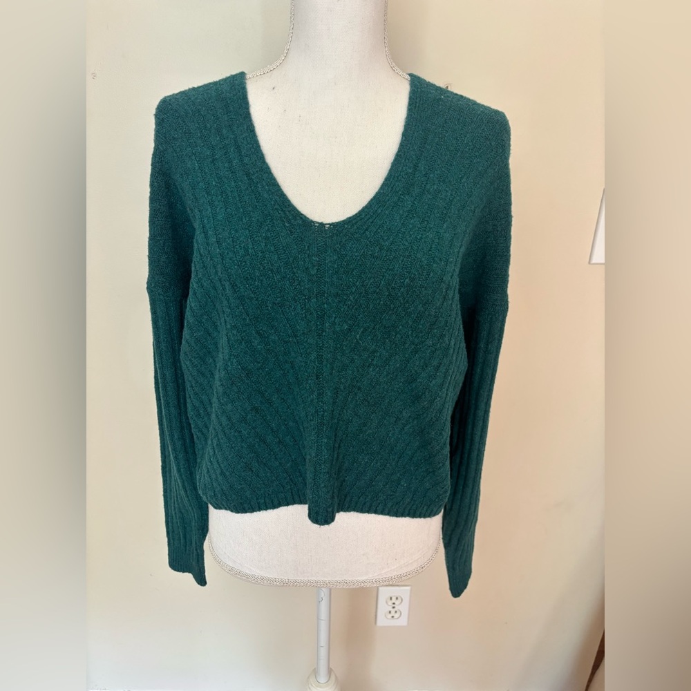 Teal V-Neck Women's Sweater